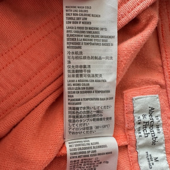 Abercrombie & Fitch Capri Joggers M Coral FITCH '92 Logo Y2K Lounge Sweatpants - Picture 7 of 11